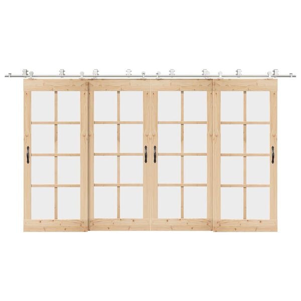 vidaXL Kovanie na posuvné dvere 400 cm, nehrdzavejúca oceľ, strieborné