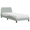 vidaXL Posteľ s matracom Dover bledosiv&yacute; 80x200 cm zamat
