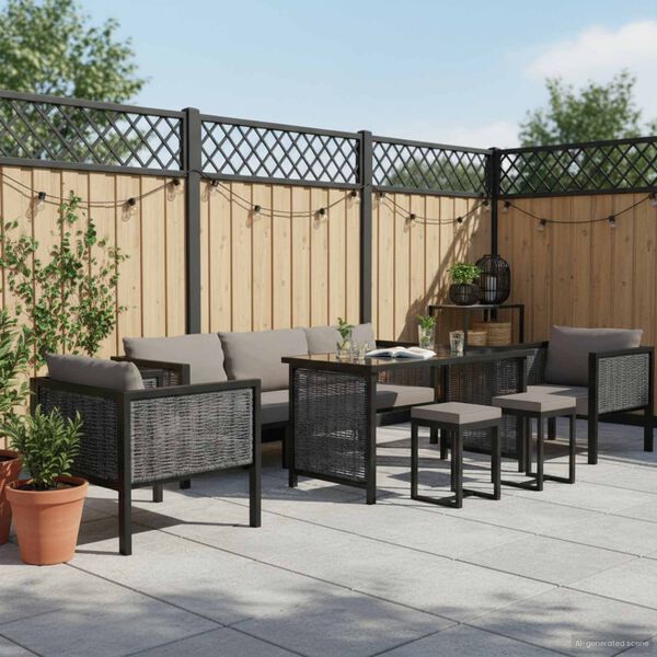 vidaXL 8-dielna záhradná sedacia súprava s podložkami polyratan antracitová