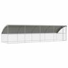 vidaXL Ps&iacute; kennel 4 ks Strieborn&aacute; 8 x 2 x 2 m Pozinkovan&aacute; oceľ