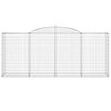 vidaXL Oblúkové gabionové koše 15 ks 300x50x120/140 cm pozink. železo