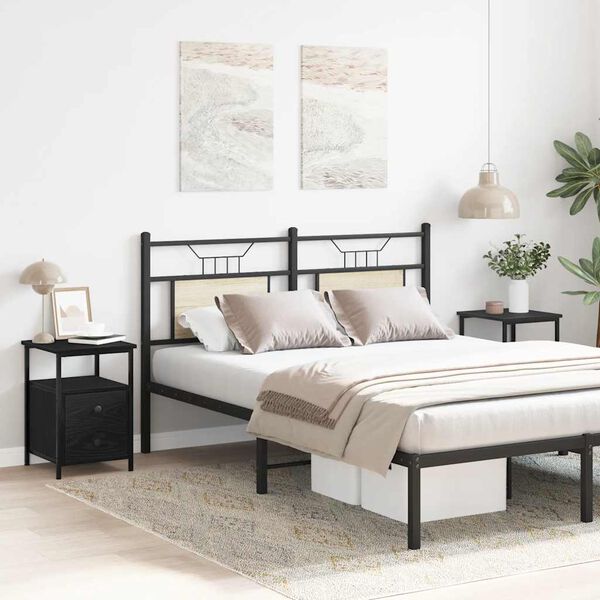 vidaXL Nočné stolíky 2 ks, čierny dub 34x35,5x50 cm, umelé drevo