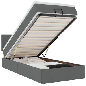 vidaXL Osmansk&aacute; posteľ s matracom a LED tmavosiv&aacute; 90x200 cm l&aacute;tka