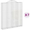 vidaXL Obl&uacute;kov&eacute; gabionov&eacute; ko&scaron;e 7ks 200x30x220/240cm pozinkovan&eacute; železo