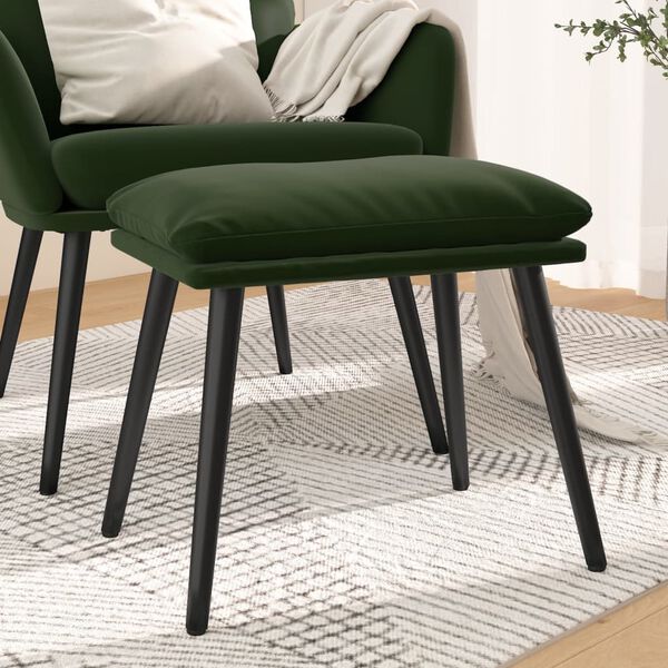 vidaXL Podnožka tmavozelen&aacute; 45x29,5x35 cm zamatov&aacute;