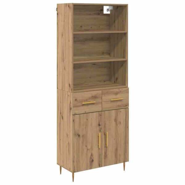 vidaXL Highboard Remeseln&yacute; dub 69,5 x 34 x 180 cm Kompozitn&eacute; drevo