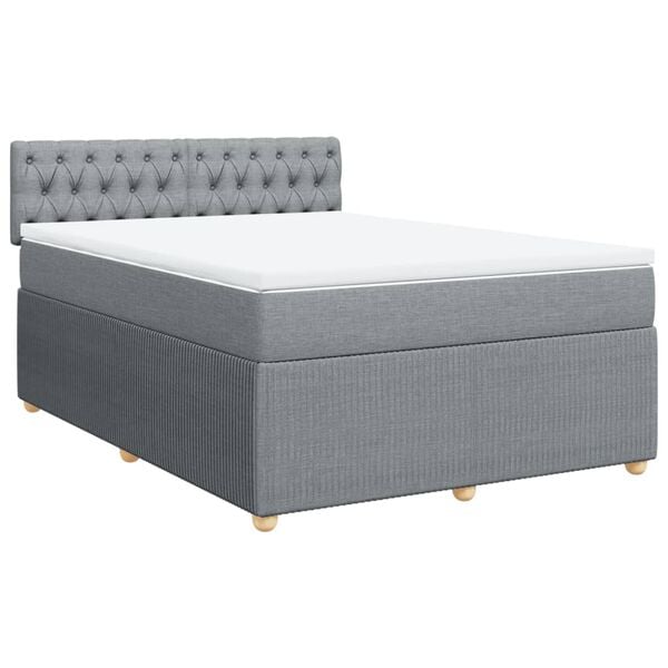 vidaXL Boxspring posteľ s matracom bledosiv&yacute; 140x190 cm l&aacute;tka