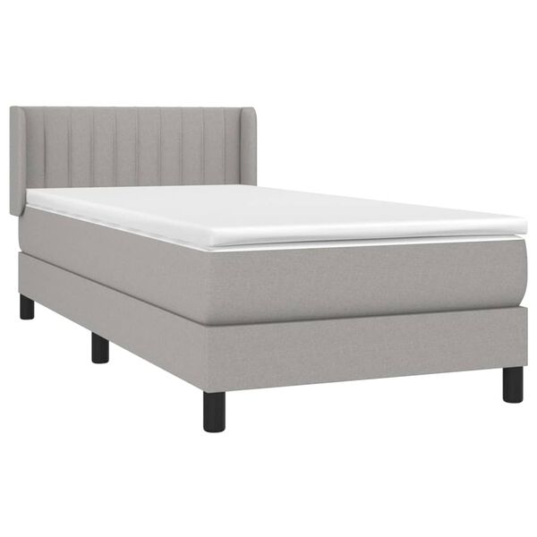vidaXL Boxspring posteľ s matracom bledosiv&yacute; 100x200 cm l&aacute;tka