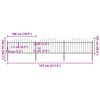 vidaXL Z&aacute;hradn&yacute; plot s vrchnou časťou z ocele 537x150 cm čierny