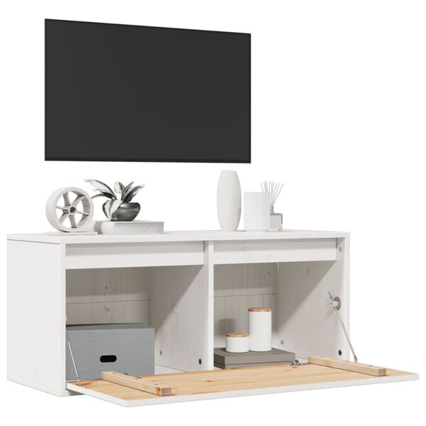 vidaXL Nástenná skrinka biela 80x30x35 cm masívna borovica