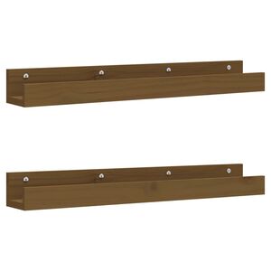 vidaXL N&aacute;stenn&eacute; skrinky 2 ks medovohned&eacute; 80x12x9 cm mas&iacute;vna borovica
