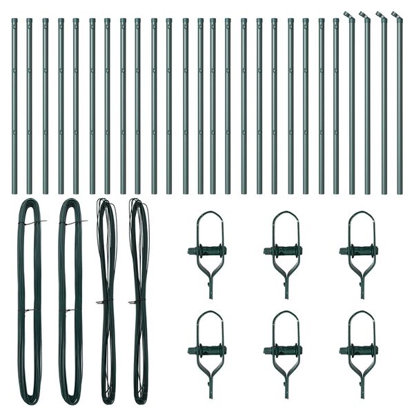 vidaXL Stĺp na plot. Iný 26 pcs Sivá 3,2 x 3,2 x 50 cm Oceľ