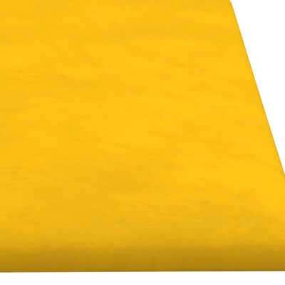 vidaXL Nástenné panely 12 ks žlté 60x15 cm zamat 1,08 m²