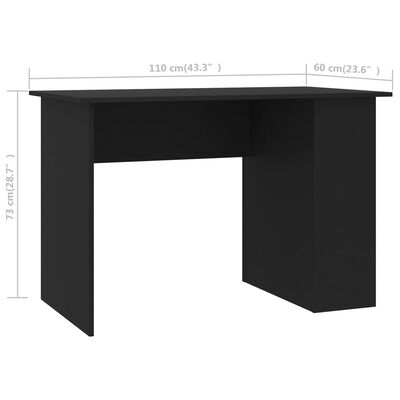 vidaXL Stôl čierny 110x60x73 cm drevotrieska