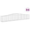 vidaXL Obl&uacute;kov&yacute; gabionov&yacute; k&ocirc;&scaron; 4 ks 400x50x60/80 cm pozinkovan&eacute; železo