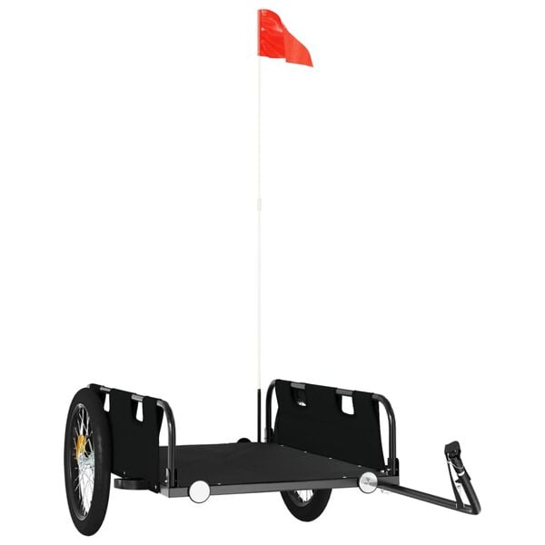 vidaXL Pr&iacute;ves na bicykel, čierny, oxfordsk&aacute; l&aacute;tka, železo