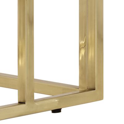 vidaXL Konzolový stolík zlatý nehrdzavejúca oceľ a tvrdené sklo