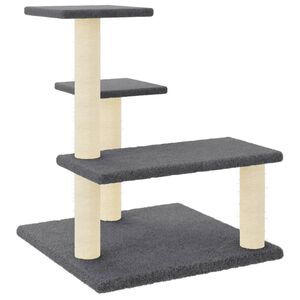 vidaXL &Scaron;krabadlo pre mačky so sisalov&yacute;mi stĺpikmi tmavosiv&eacute; 61 cm