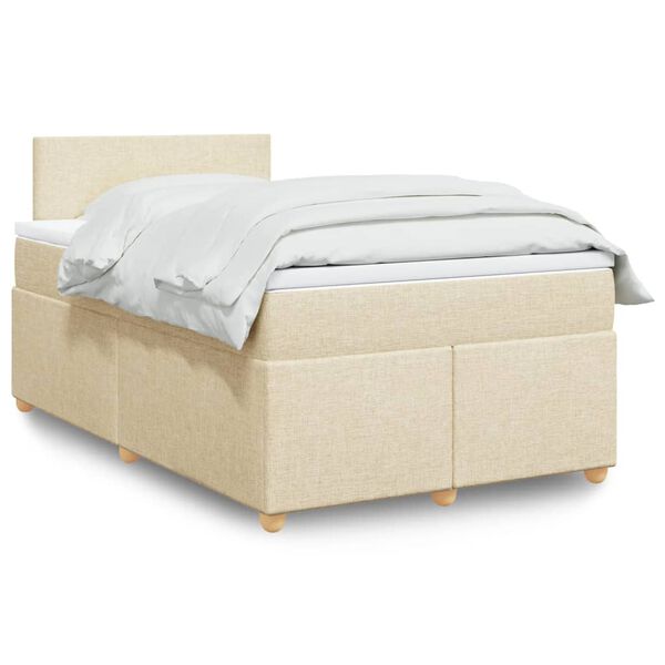 vidaXL Boxspring posteľ s matracom kr&eacute;mov&aacute; 120x190 cm l&aacute;tka