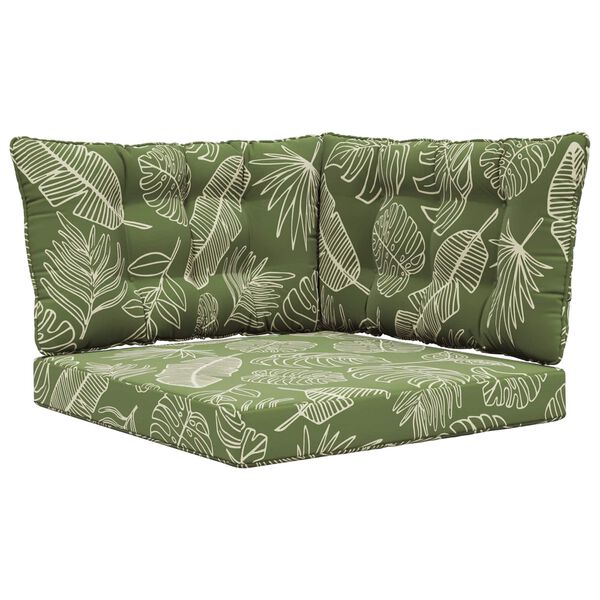 vidaXL Vank&uacute;&scaron; na vonkaj&scaron;iu pohovku 3 pcs Design s listami Polyester