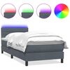 vidaXL Box Spring Posteľ s matracom a LED Tmavosiv&aacute; 100x220 cm Zamat