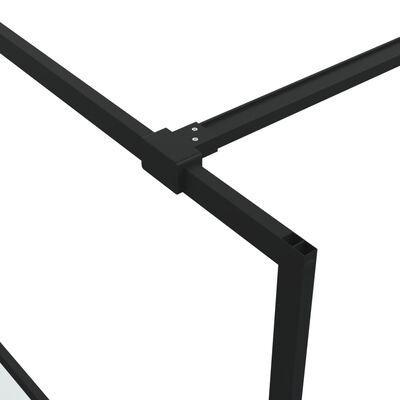 vidaXL Sprchová zástena čierna 80x195 cm polopriehľadné ESG sklo