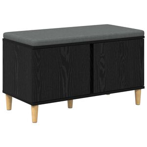 vidaXL Predsieňov&aacute; lavica s vank&uacute;&scaron;om Čierny Dub 80 x 38 x 46 cm
