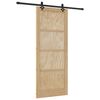 vidaXL Posuvn&eacute; dvere Pr&iacute;rodn&aacute; a čierna 86 x 211 cm Borovicov&yacute; mas&iacute;v