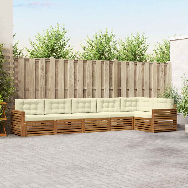 vidaXL Z&aacute;hradn&aacute; s&uacute;prava gaučov s vank&uacute;&scaron;om 6 pcs Pr&iacute;rodn&aacute; a kr&eacute;mov&aacute;