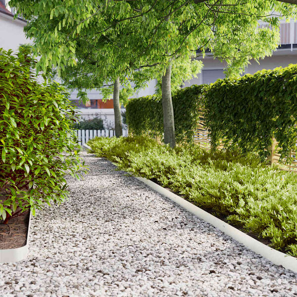 vidaXL Obruby tr&aacute;vnika 10 ks Biela 10x103 cm Oceľ valcovan&aacute; za studena