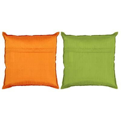 vidaXL Vankúše patchwork 2 ks ručne vyrobené 45x45 cm oranžovo-zelené