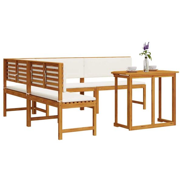 vidaXL Súprava záhradných lavičiek 4 pcs Hnedá akáciový masív