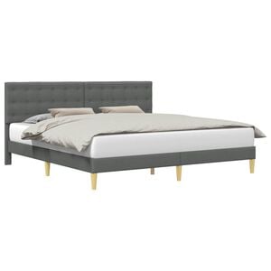 vidaXL R&aacute;m postele s čelnou doskou Tmavosiv&aacute; 180 x 200 cm L&aacute;tka