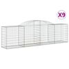 vidaXL Obl&uacute;kov&eacute; gabionov&eacute; ko&scaron;e 9 ks 300x50x80/100cm pozinkovan&eacute; železo