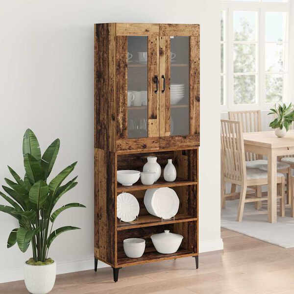 vidaXL Highboard Star&eacute; drevo 69,5 x 34 x 180 cm Kompozitn&eacute; drevo