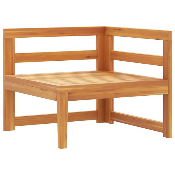 vidaXL Rohová pohovka s tmavosivými podložkami akáciový masív