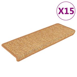 vidaXL N&aacute;&scaron;ľapy na schody vzhľad sisalu 15 ks 65x21x4 cm sisal