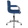 vidaXL Otočn&aacute; kancel&aacute;rska stolička modr&aacute; l&aacute;tkov&aacute;