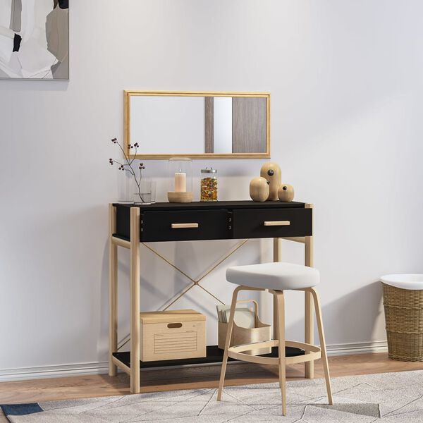 vidaXL Konzolov&yacute; stol&iacute;k čierny 82x38x75 cm spracovan&eacute; drevo