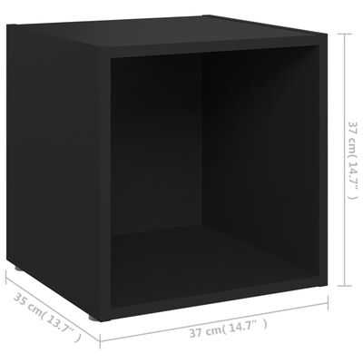 vidaXL TV skrinky 4 ks čierne 37x35x37 cm drevotrieska