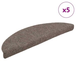 vidaXL Schodov&eacute; rohože, samolepiace, 5 ks, 56x17x3 cm, b&eacute;žov&eacute;, polkruhov&eacute;