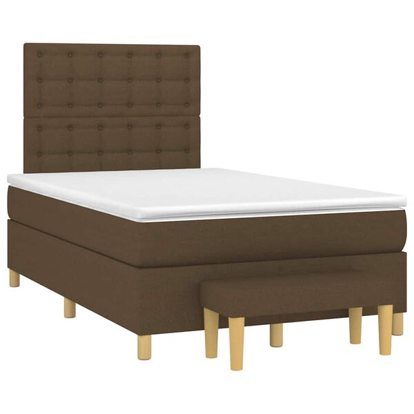 vidaXL Boxspring posteľ s matracom tmavohned&aacute; 120x190 cm l&aacute;tka