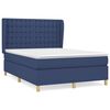vidaXL Posteľn&yacute; r&aacute;m boxspring s matracom modr&yacute; 140x200 cm l&aacute;tka