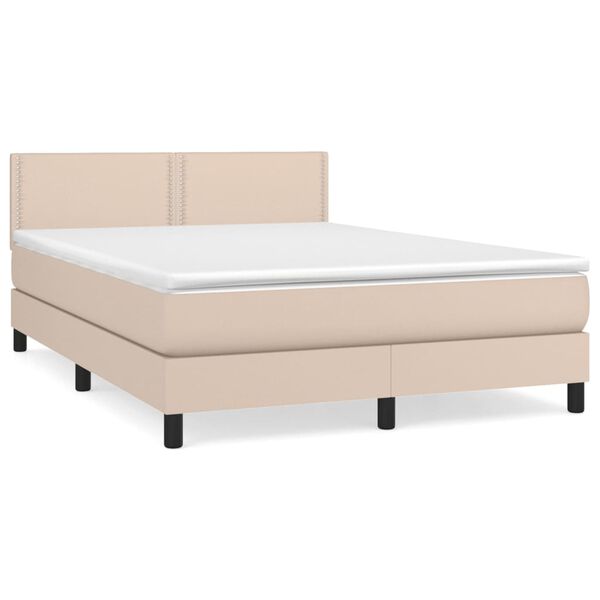 vidaXL Boxspring posteľ s matracom kapuč&iacute;nov&aacute; 140x200 cm umel&aacute; koža
