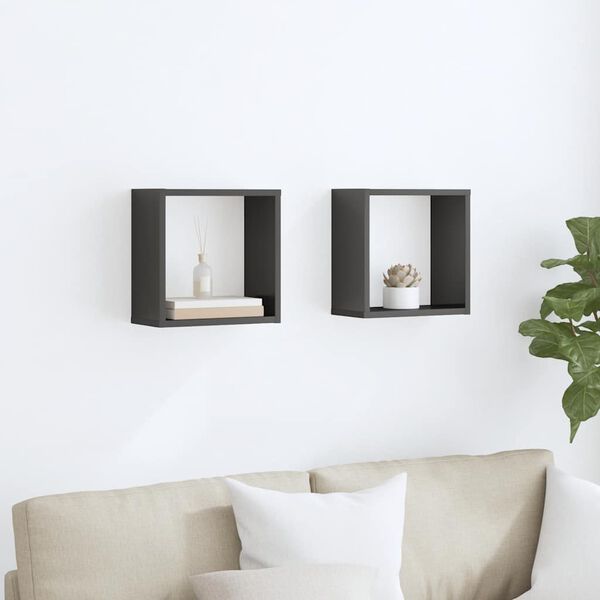 vidaXL N&aacute;stenn&eacute; police 2 ks leskl&eacute; siv&eacute; 30x15x30 cm