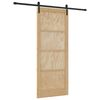 vidaXL Posuvn&eacute; dvere Pr&iacute;rodn&aacute; a čierna 86 x 211 cm Borovicov&yacute; mas&iacute;v