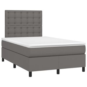 vidaXL Boxspring posteľ s matracom siv&aacute; 120x190 cm umel&aacute; koža
