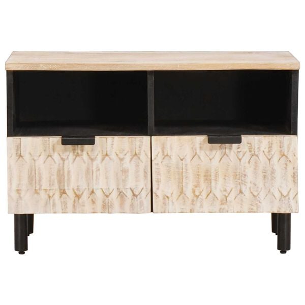 vidaXL TV skrinka s poličkou Biele um&yacute;vanie dokončenie 70 x 33 x 46 cm