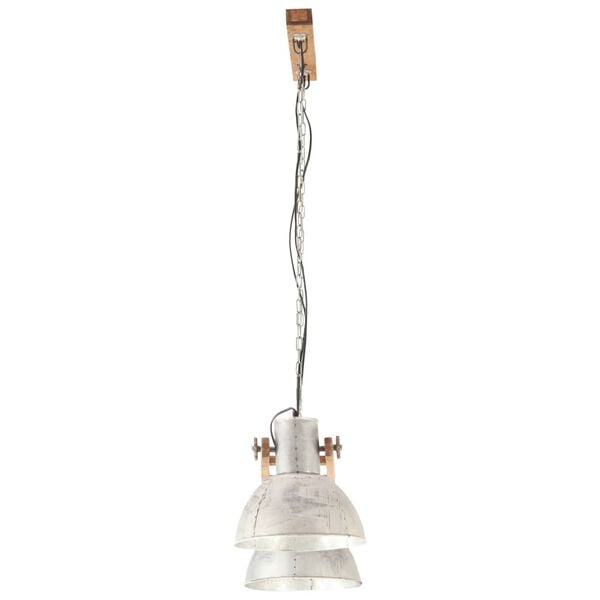 vidaXL Industri&aacute;lna z&aacute;vesn&aacute; lampa 25 W strieborn&aacute; 109 cm E27