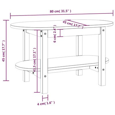 vidaXL Konferenčný stolík medovo-hnedý 80x45x45 cm borovicový masív